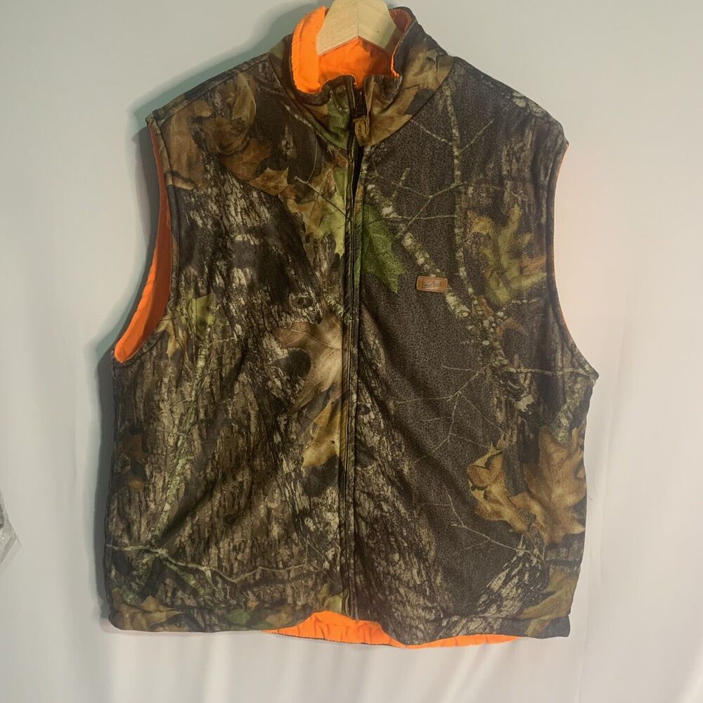 Vintage Woolrich Insulated Mossy Oak CAMO/ORANGE REVERSIBLE Hunting Vest Sz M